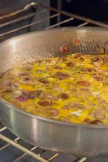 Frittata finishing in the oven in the Joyhnny pan
